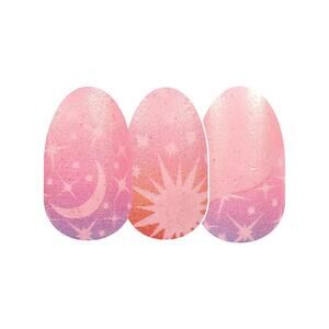 Color Street Star Crossed Sun Moon Stars Pink Orange Blue Nail Polish Strips